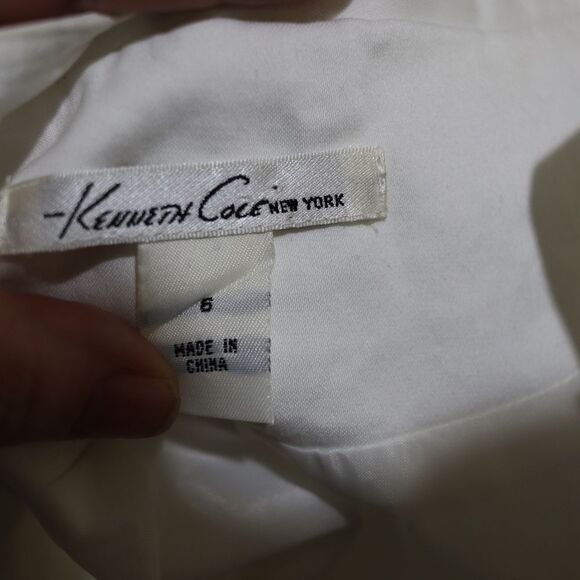 Kenneth Cole NY White Cap Sleeve Peplum Blouse 6 - Picture 11 of 13